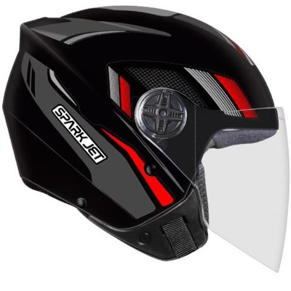 Capacete EBF Spark Jet Sting (Aberto) - Vermelho / Prata