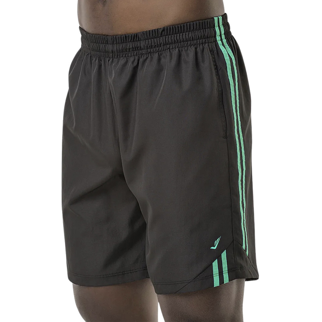 Bermuda Elite Preto Recortes Fitas e Bolsos Frontais