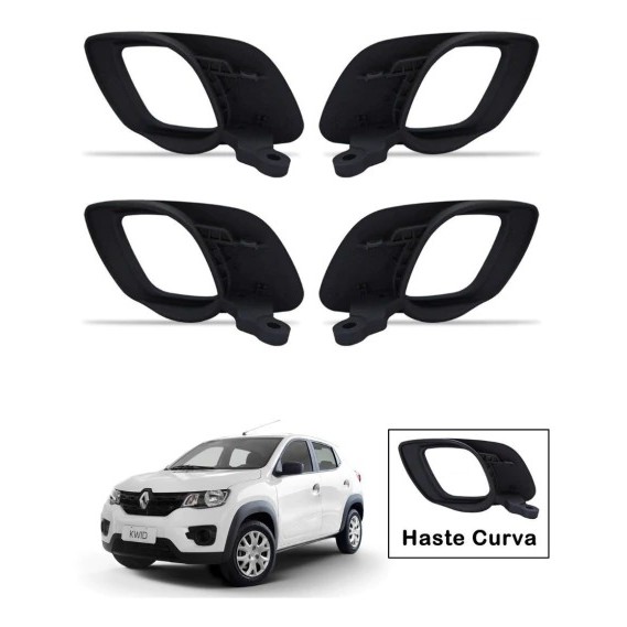 Kit 4 Maçanetas Interna Renault Kwid 2017 2018 Haste Curva — imagem 2 de 2