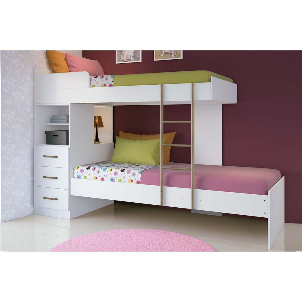 Beliche Havana Plus 3 gavetas Branco - Santos Andirá - Home & Living