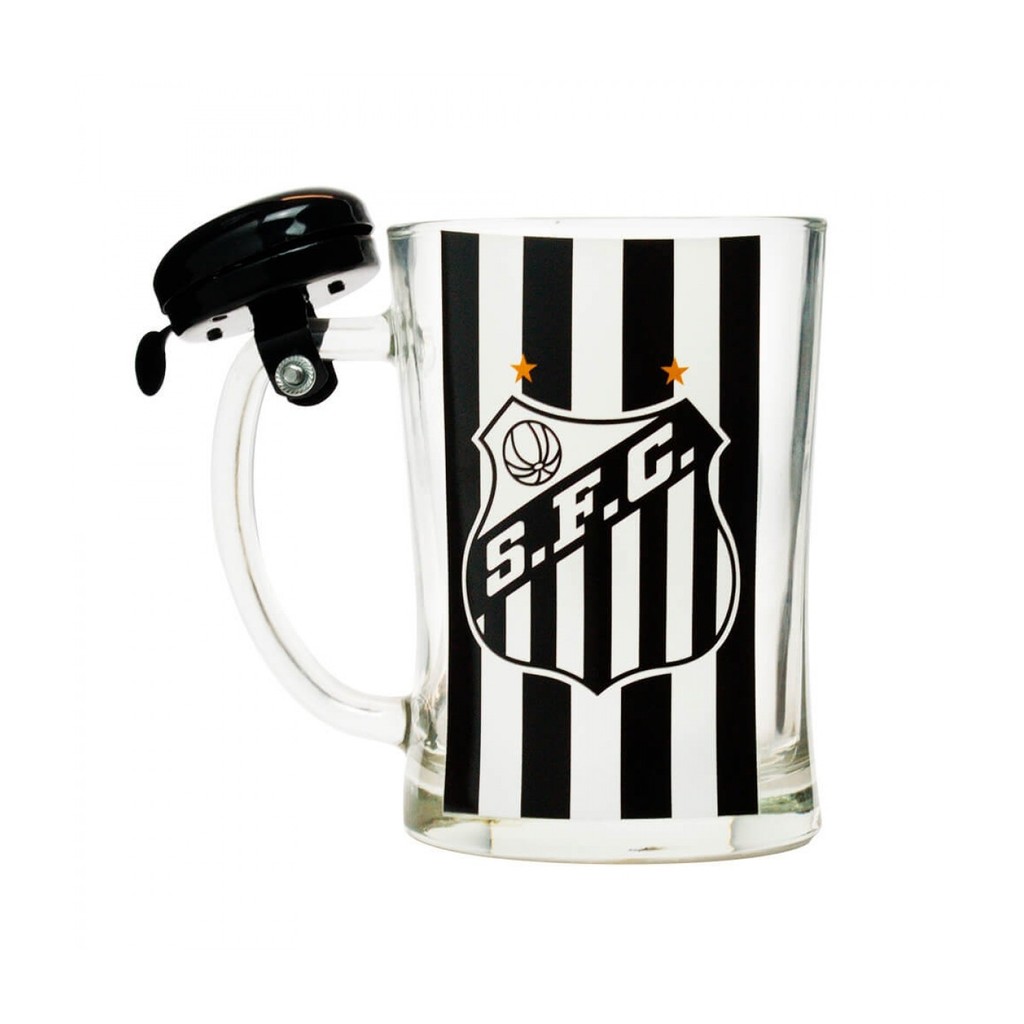 Caneca De Vidro Gigante Com Campainha 650ml - Santos