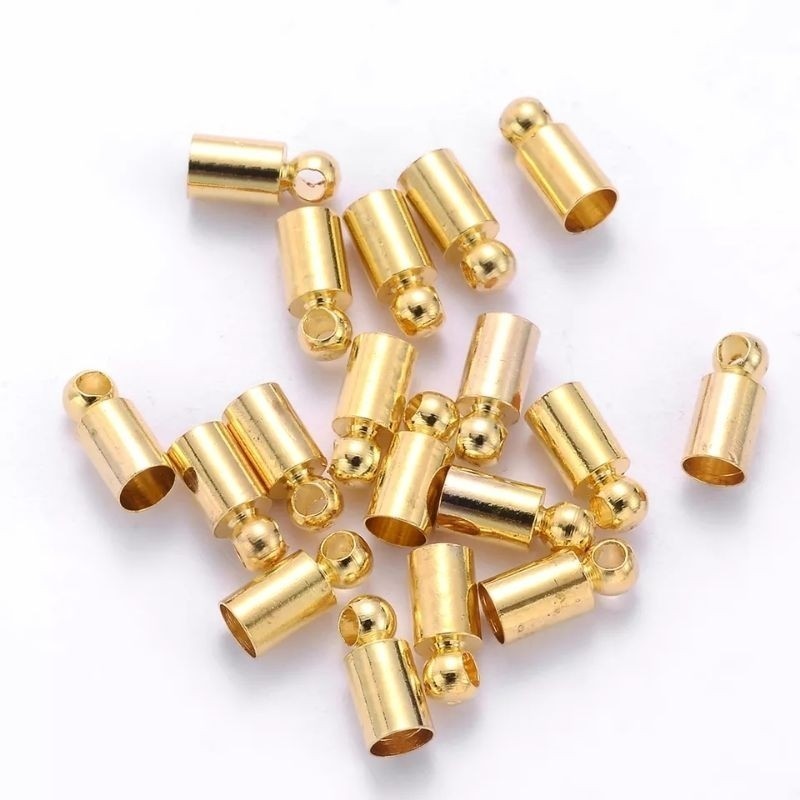 Terminal colagem metal para Bijuteria - artesanato - dourado - 3mm 50 peças em Oferta na Shopee