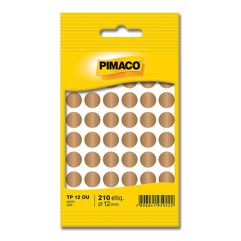 Etiqueta adesiva TP12 ouro Pimaco em Oferta na Shopee
