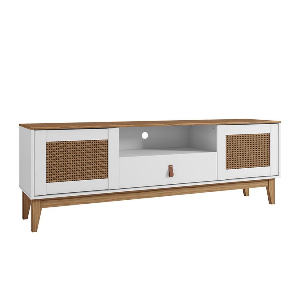 Rack Esmeralda Branco e Noce 160 cm - Home & Living