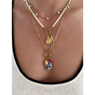 XUYU 3 Pcs Charme Cerâmica Tulipa Concha De Aço Inoxidável Pingente Clavícula Corrente Conjunto De Colar Feminino Festa em Oferta na Shopee