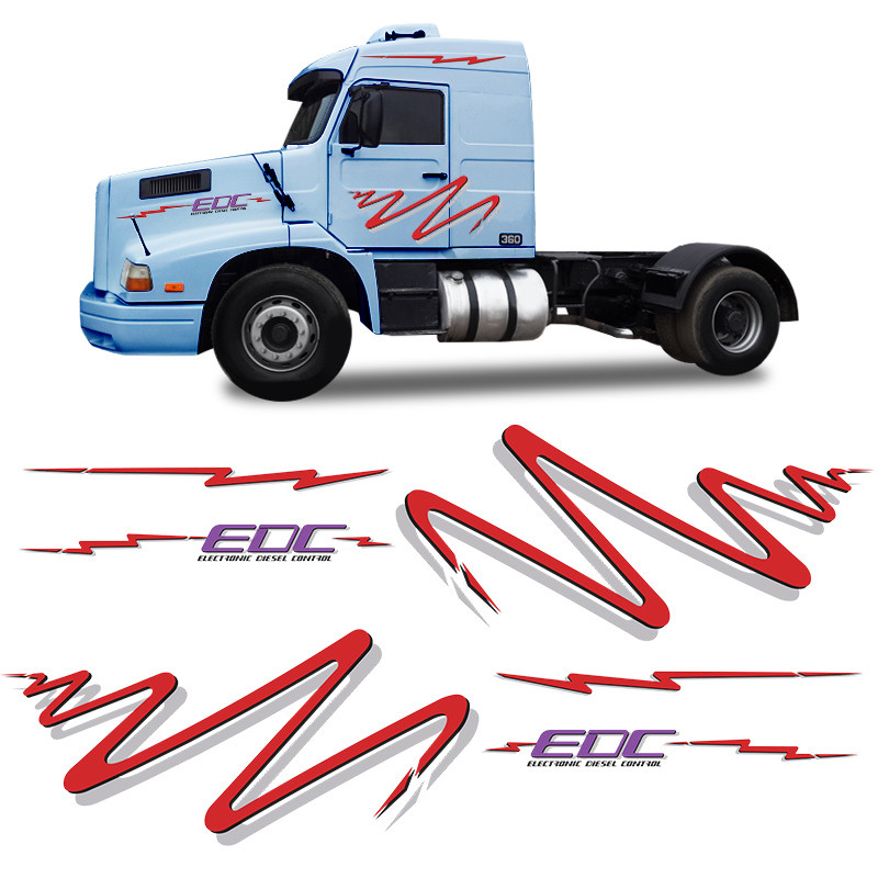 Kit Faixa Lateral Volvo Edc 1996 Adesivo Caminhão Completo