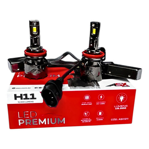 Imagem Ultra Led Premium Asx H11 100w 18000lm 6000k Chip CSP