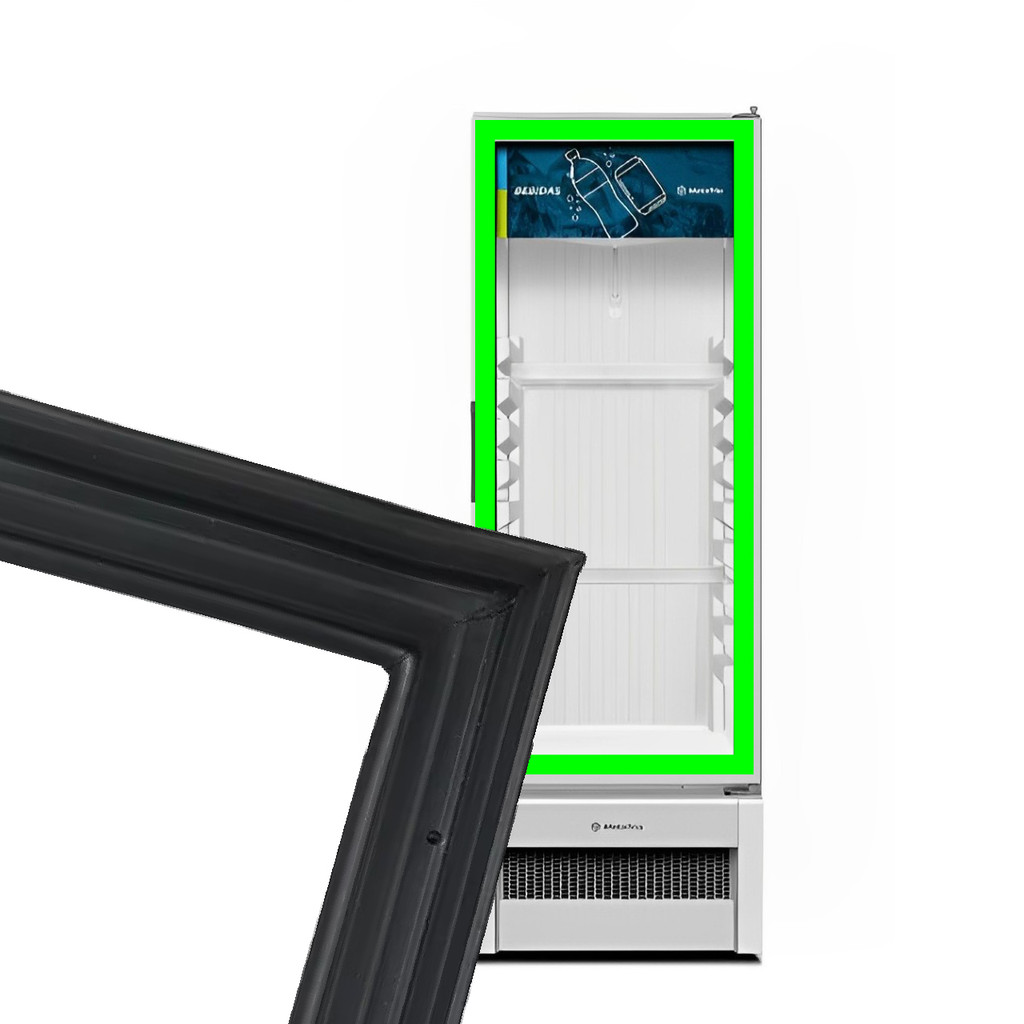 GAXETA VEDAÇÃO PORTA EXPOSITOR PARA FRICON VCFC565 PRETA CANALETA 64X159