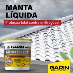 Manta Líquida Acrílica Garin Manta Impermeabilizante Garin 1,2Kg Concreto Telhados Lajes