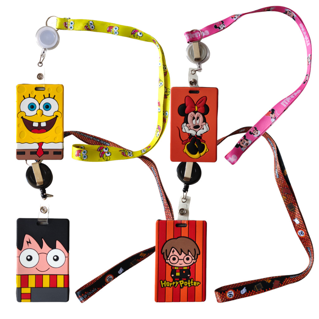 Porta crachá Capinha De Bilhete Único /Cordão pescoço Animes harry potter stichit bob esponja naruto em Oferta na Shopee