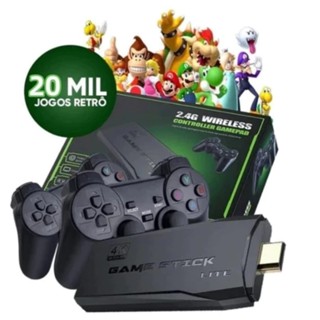 Video Game  Stick 4K Com 20000/30000 Jogos 64gb 2 Controles Sem Fio Console Portatil Original em Oferta na Shopee