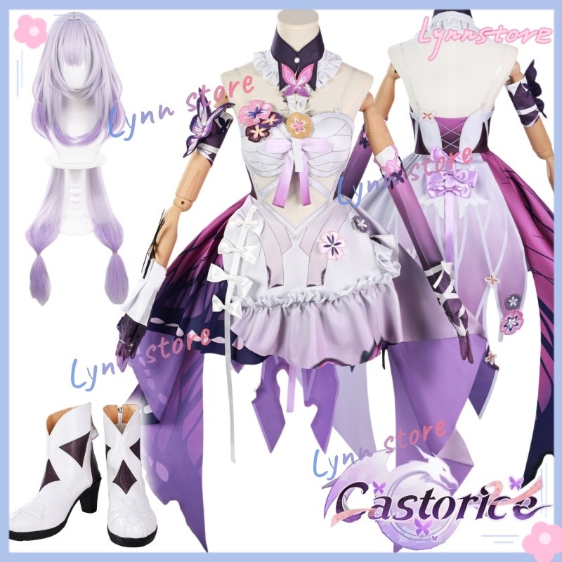 Jogo HONKAI STAR RAIL Cosplay CASTORICE Vestido Peruca Sapatos Conjunto Mulheres Anime Roleplay Terno