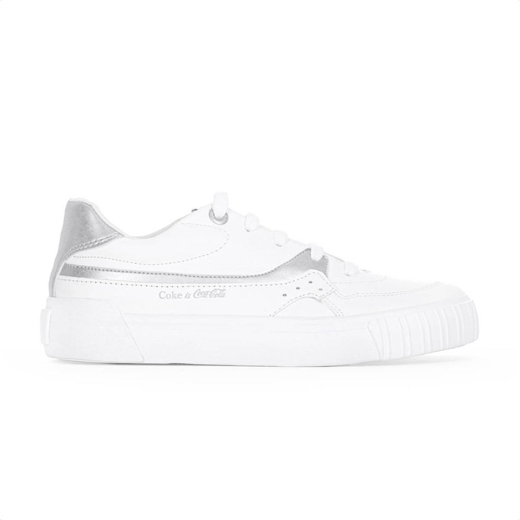 Tênis Coca Cola Virginia Town Branco e Prata - Feminino em Oferta na Shopee