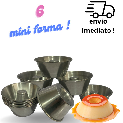 Kit 6 MINI FORMA DE PUDIM 12,5 CM DE DIAMETRO E 6 CM DE ALTURA E 300ML FORMINHA MINI