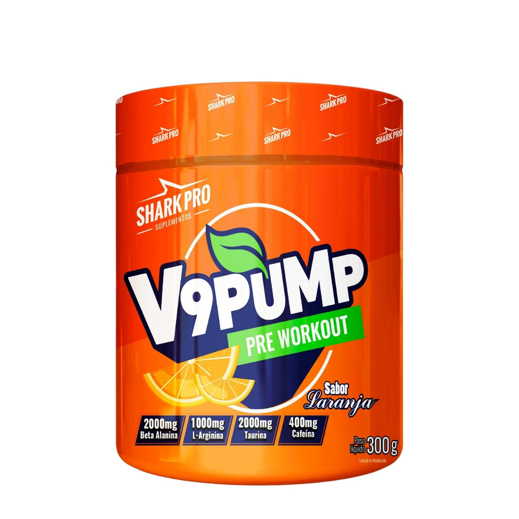 Pré-Treino V9 Pump Pote 300g Shark Pro Refrigerante de Laranja em Oferta na Shopee