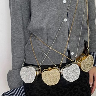 Uma variedade de pequenas bolsas de ombro de metal com espelhos são elegantes, leves e convenientes em Oferta na Shopee