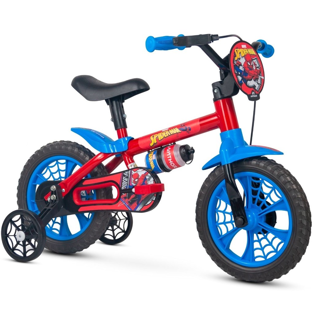 Bicicleta Aro 12 Infantil Spider-Man Homem Aranha C/ Rodinha Apoio Treinamento Menino Personagem Veloz em Oferta na Shopee
