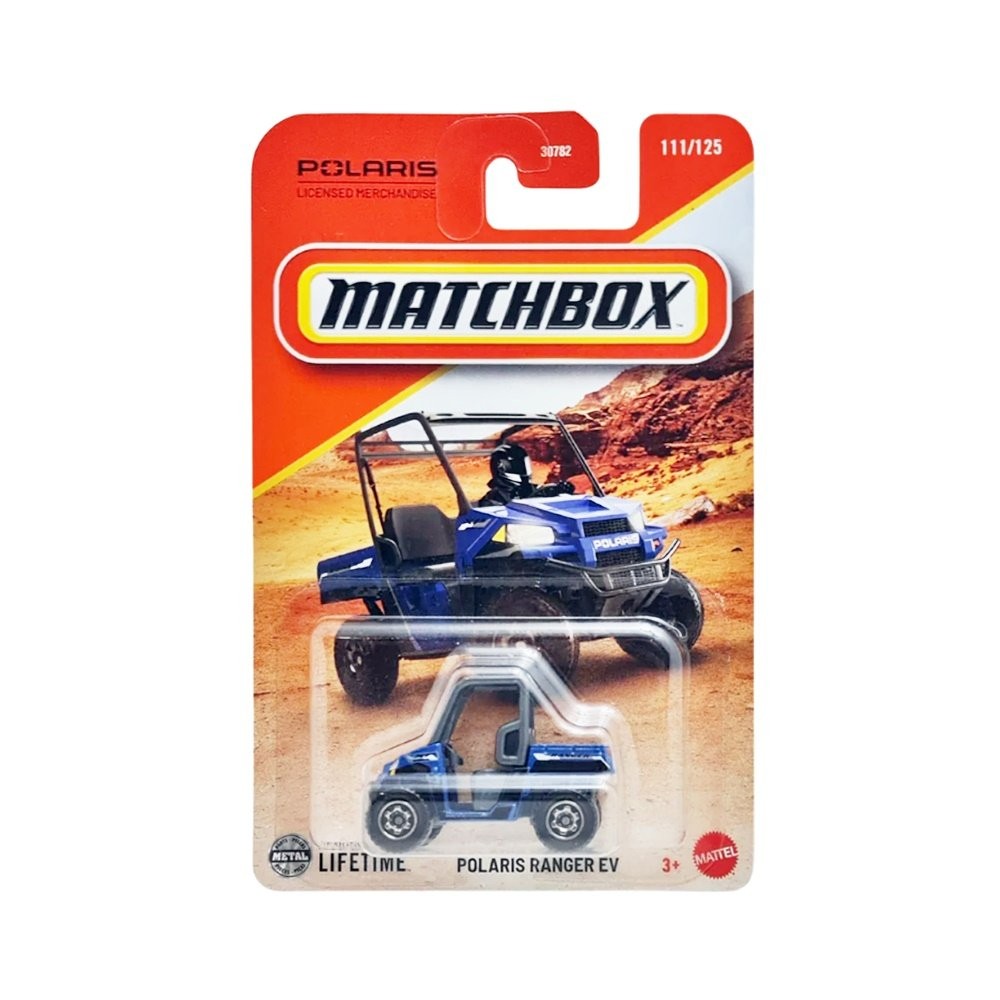 Miniatura Carro Polaris Ranger Ev - Azul - 5,0 cm - Matchbox