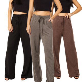 Kit 3 Calça Pantalona Feminina Flare com Bolso Cintura Alta Social Premium pra Outono/Inverno em Oferta na Shopee