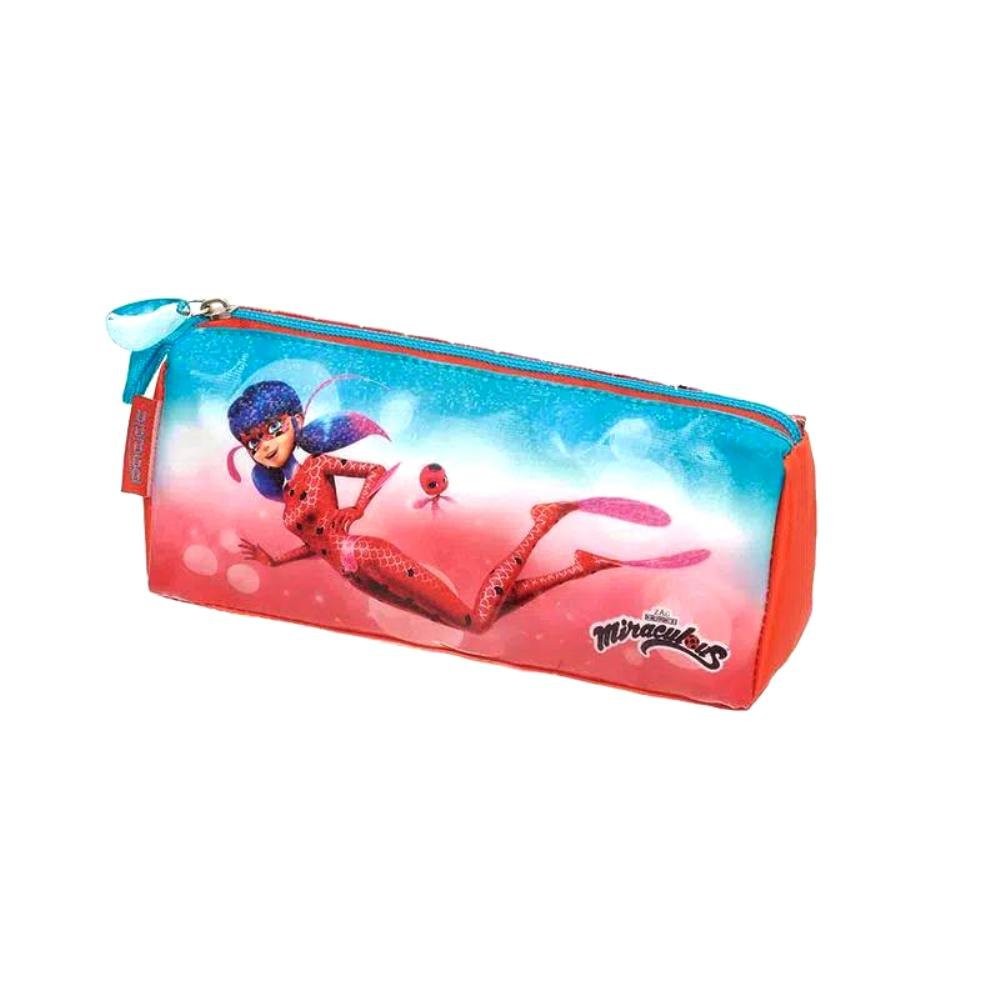 Estojo Escolar Simples Miraculous Acqua Vermelho Pacific