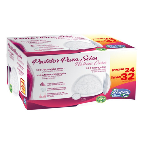 Absorvente Protetor De Seios Nature Care 32 Unidades - Branco
