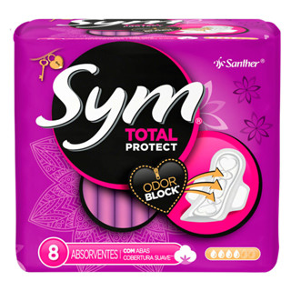 Absorvente Sym Cobertura Suave com Abas 8 Unidades em Oferta na Shopee