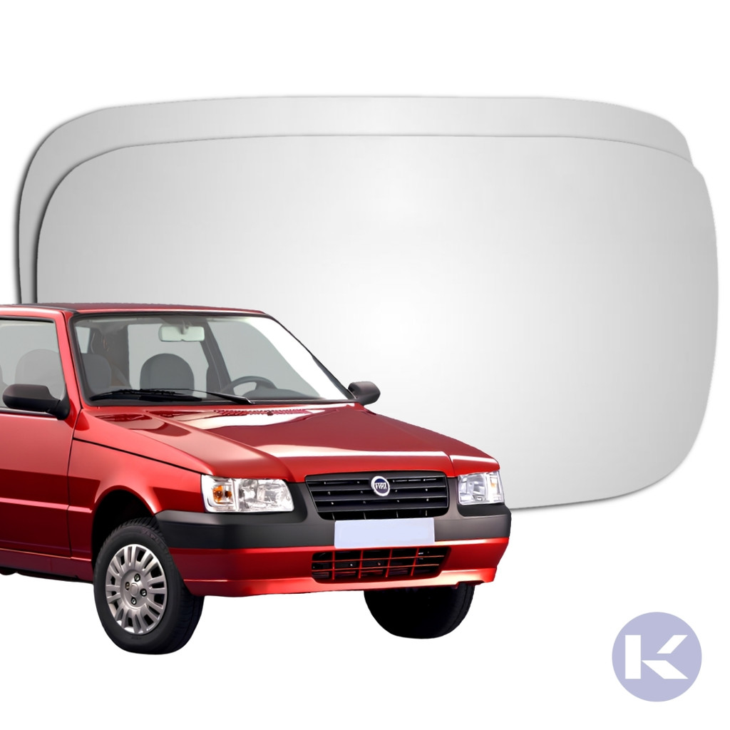 Lente Espelho Retrovisor Convexo Metalizado Uno Fire 2001 a 2005 Palio Siena Strada 1996 a 2000