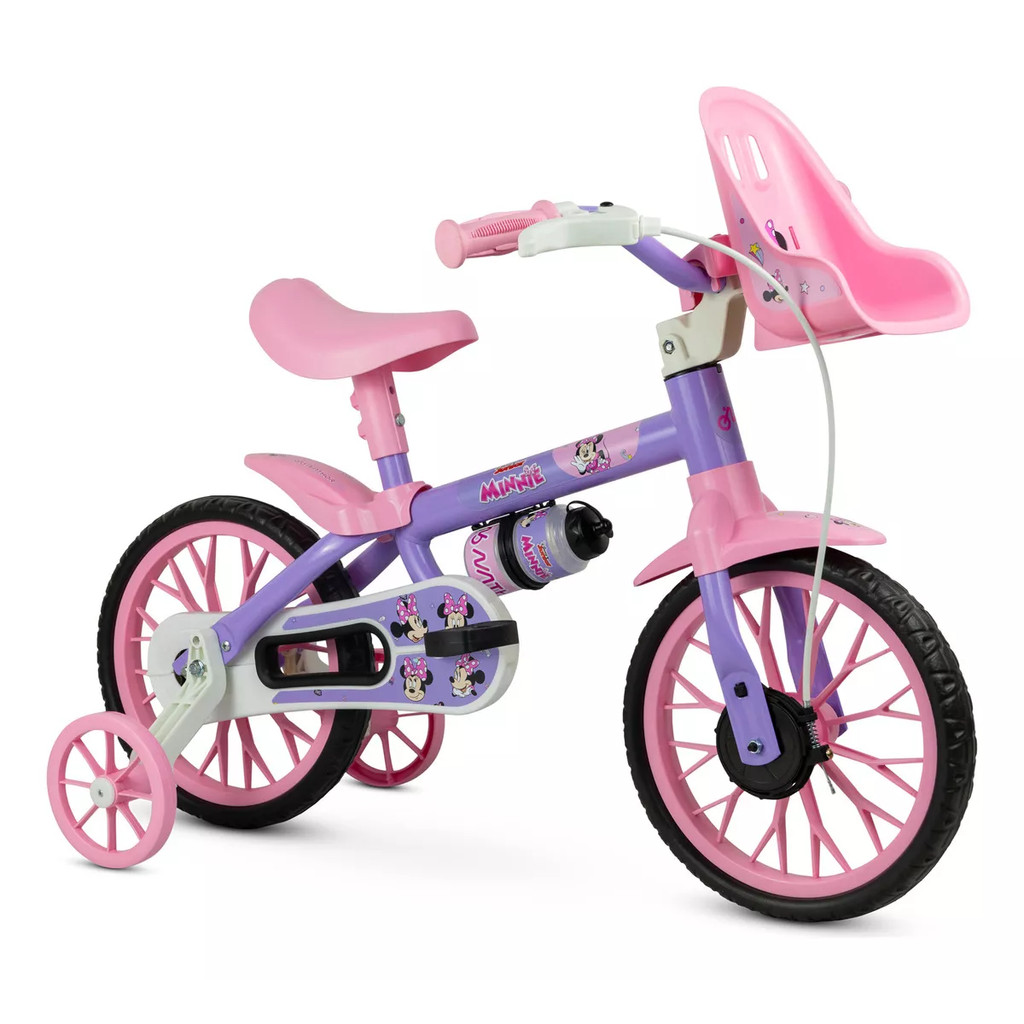 Bicicleta Infantil Nathor Aro 12 Minnie Rodinhas  Segurança em Oferta na Shopee