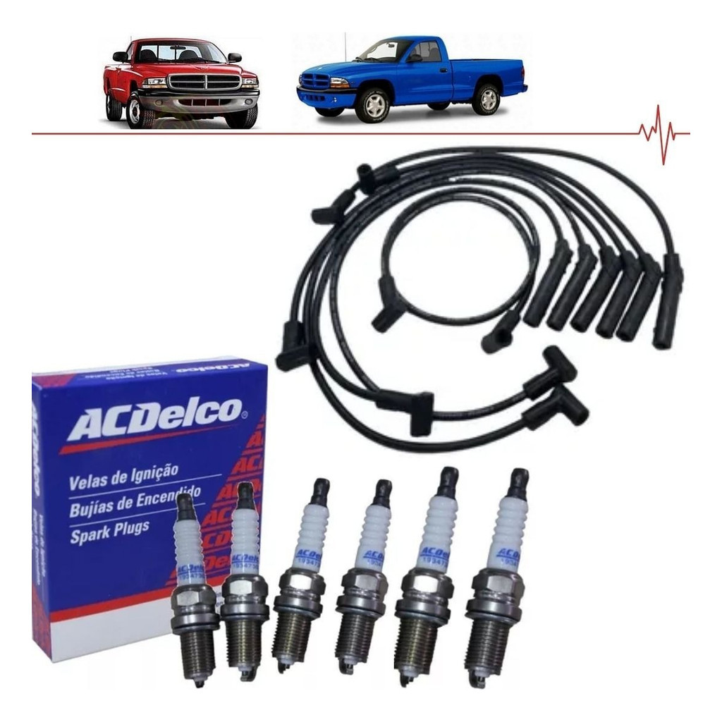 Kit Velas E Cabos Ignição Chrysler Dakota 3.9 V6 Mpi 99/01