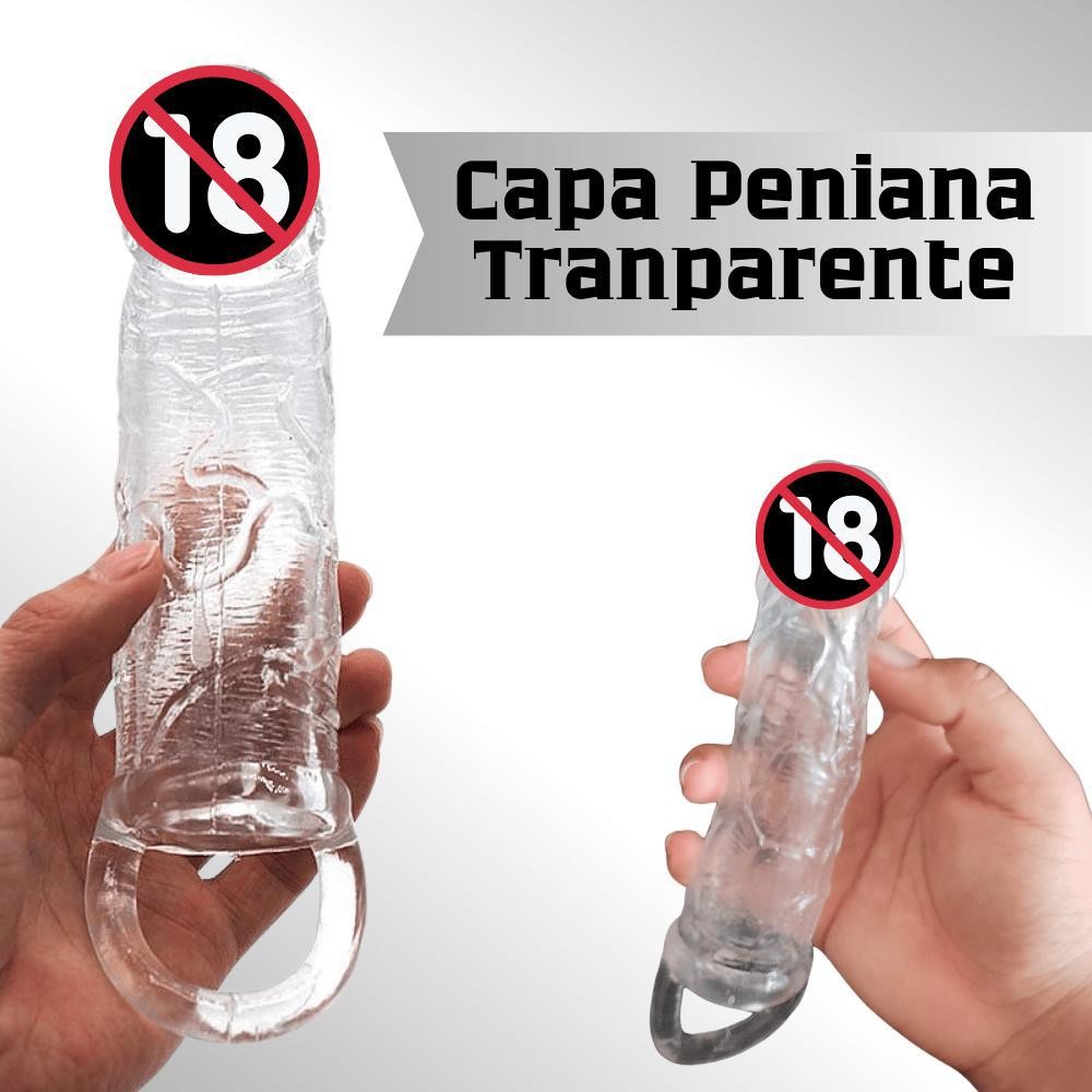 Capa Peniana Textura Veias Transparente Mais Tamanho Pênis 15cm em Oferta na Shopee