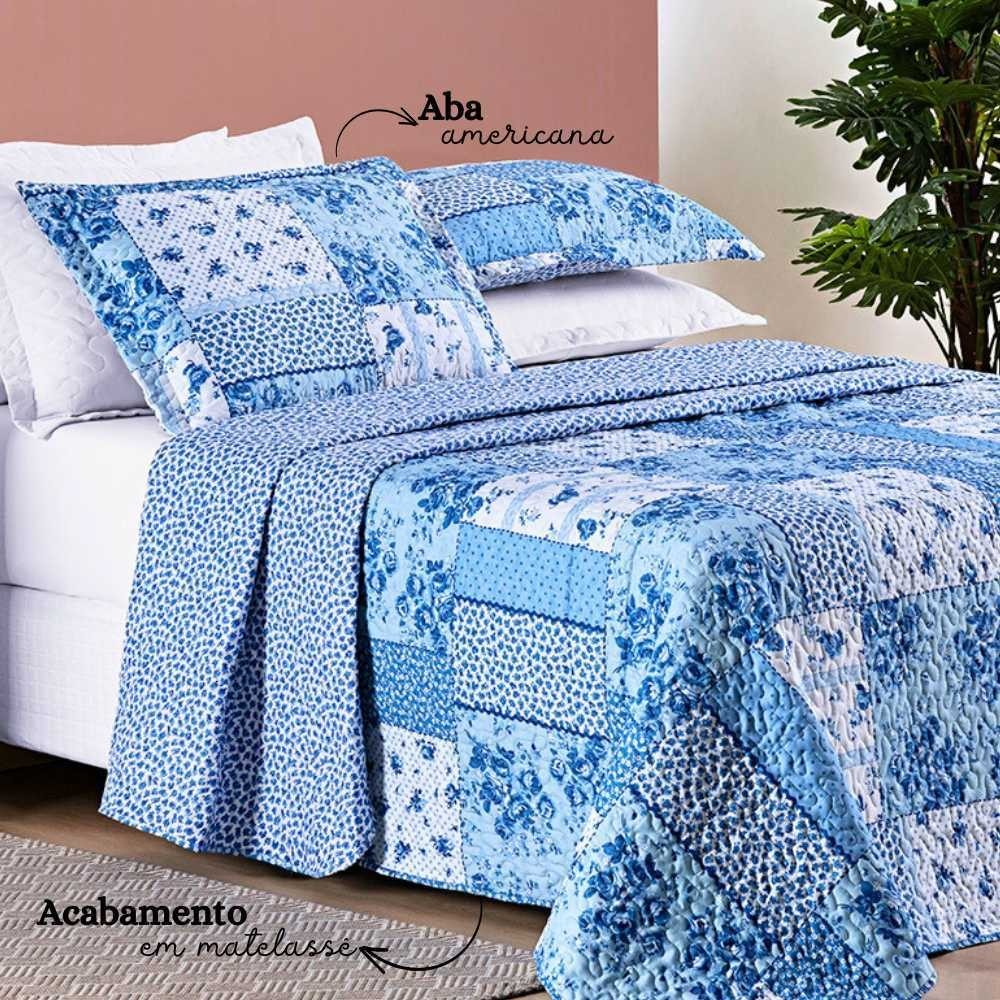 Cobre Leito Colcha 3 Peças King/Queen/Casal Dupla Face Matelassê Porta Travesseiro - Estampado Bouti em Oferta na Shopee