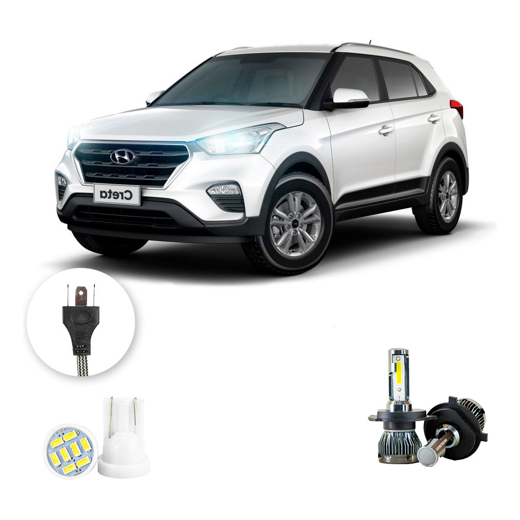 Ultra Led Nano 22000lm Hyundai Creta 1.6 2017-22 Alto Baixo em Oferta na Shopee