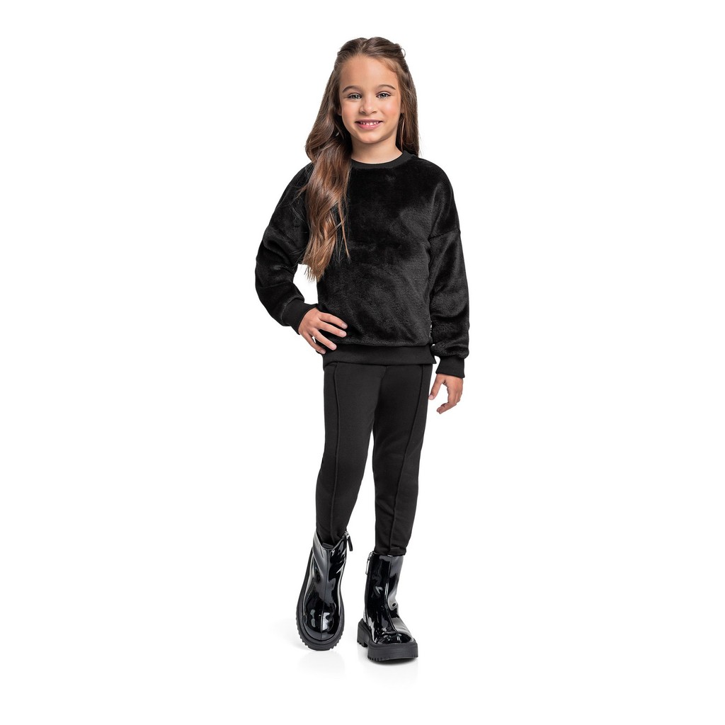 Conjunto Infantil com Blusão e Legging para Menina Quimby