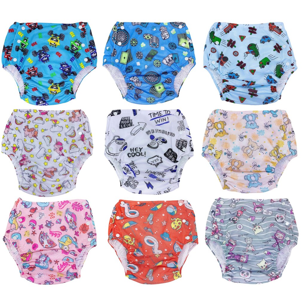 KIT 5 PCS BABY TRACKSUIT PANTS PURE FRALDAS DE BOLSO LAVÁVEIS À PROVA D`ÁGUA GIRL BOY ROUPA ÍNTIMA