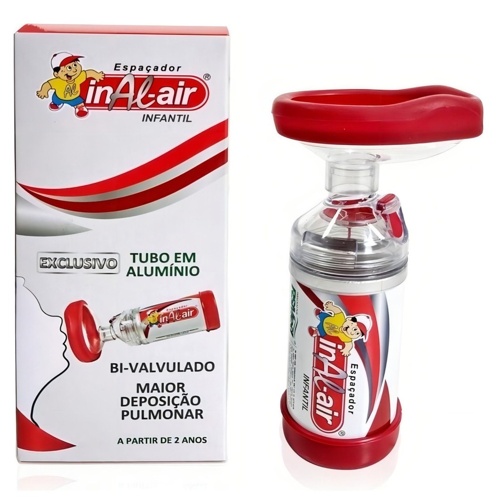 Espaçador Infantil Bombinha Asma Alergia Tubo De Alumínio