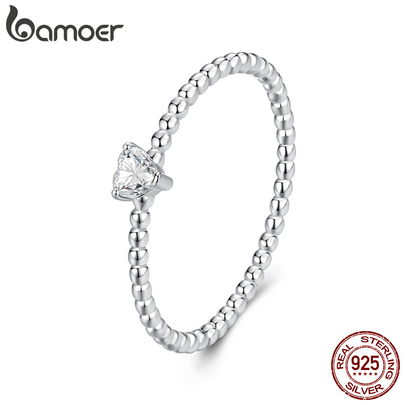Anel De Prata Esterlina 925 Bamoer Coração Moissanite Presentes Elegantes Para Mulheres MSR063 em Oferta na Shopee