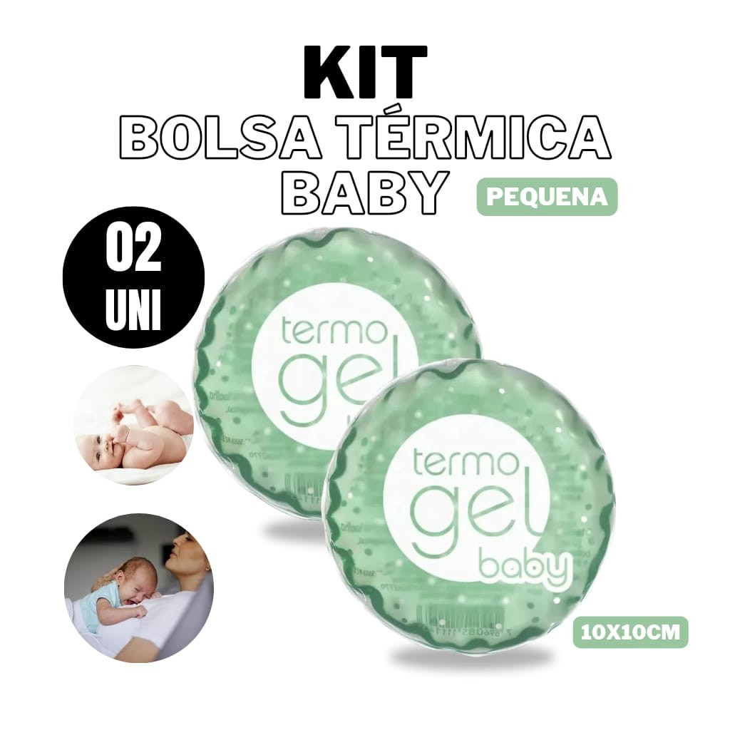 Kit 2 Bolsas Térmica Baby em Gel Compressa Quente Ou Fria Alivio Nas Cólicas 10x10cm -TermoGel