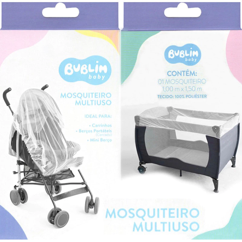 Mosquiteiro Universal C/ Elástico Mini Berço Carrinho Berço Cor Branco