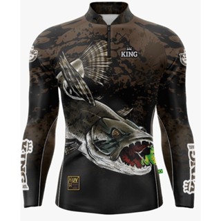 Camiseta De Pesca King Proteção Solar Uv KFF644 New - Traíra em Oferta na Shopee