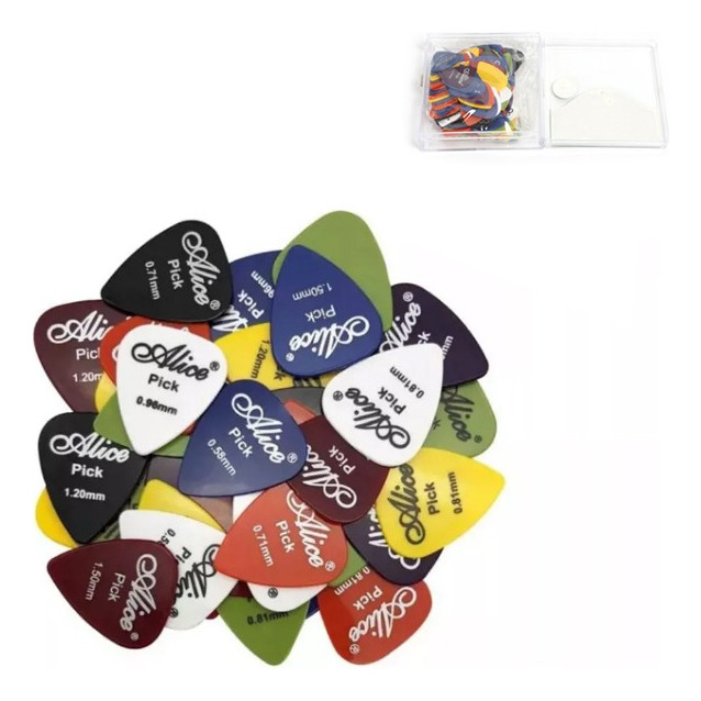 Imagem Palhetas Alice Kit 100 Unidades Para Violão Guitarra Ukulele,cavaco etc.