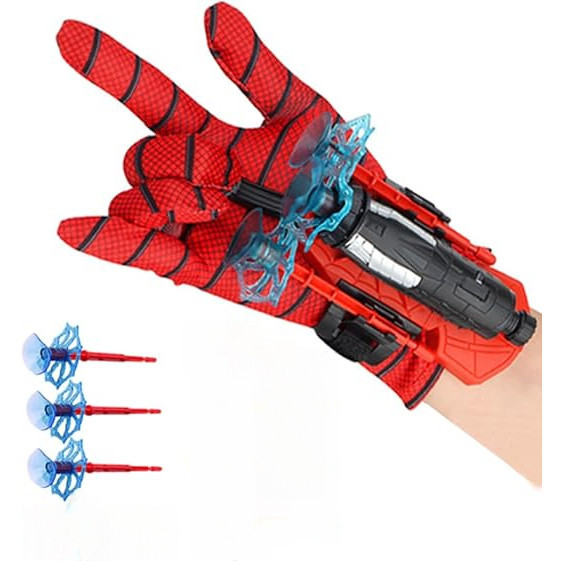 Luva De Lança-Teia Homem-Aranha Infantil - Brinquedo Lançador do Spider Man IMPORTADO