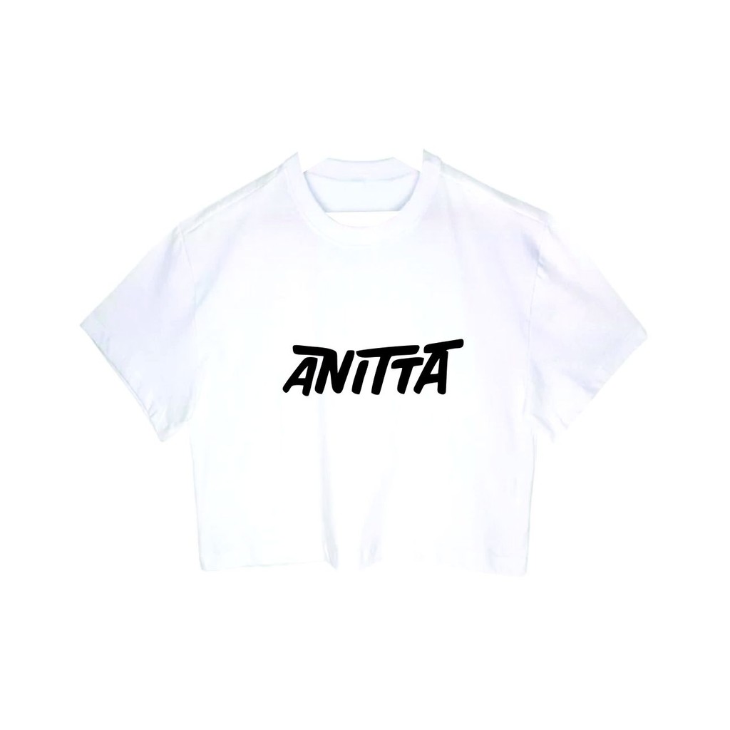 Cropped Feminino Tumblr blogueira Anitta cantora Pop Logo nome feminina curta