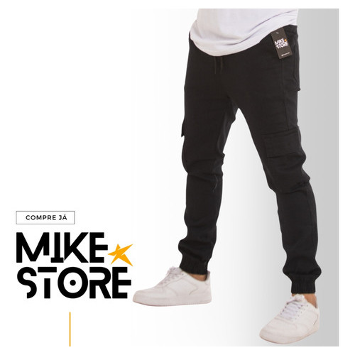 Calça Cargo Jogger Jeans Masculina Com Elástico e Bolsos Qualidade
