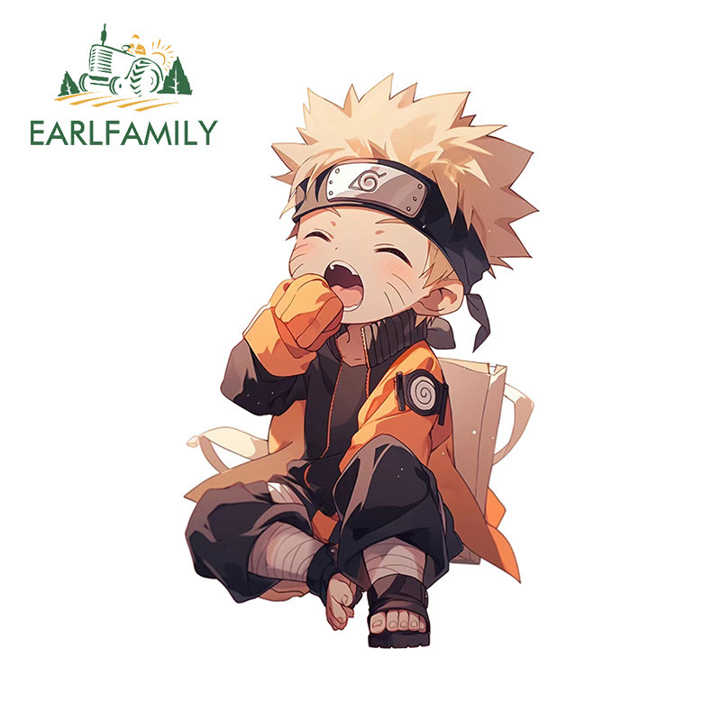 EARLFAMILY 13cm Uzumaki Naruto Desenho Animado Chibi Adesivo De Carro Personalidade À Prova D'água Decalque De Vinil De