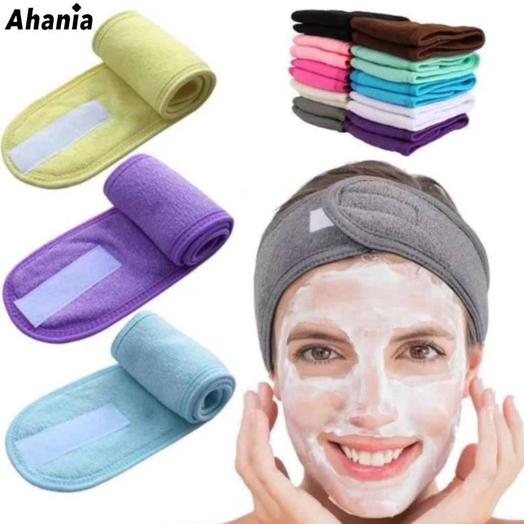 Ahania Kit de 2 Faixas Atoalhada Larga Para Limpeza Facial Para Maquiagem Anti Suor Cores ...