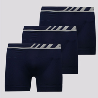 Kit de 3 Cuecas Boxer Lupo Especial Microfibra Marinho em Oferta na Shopee