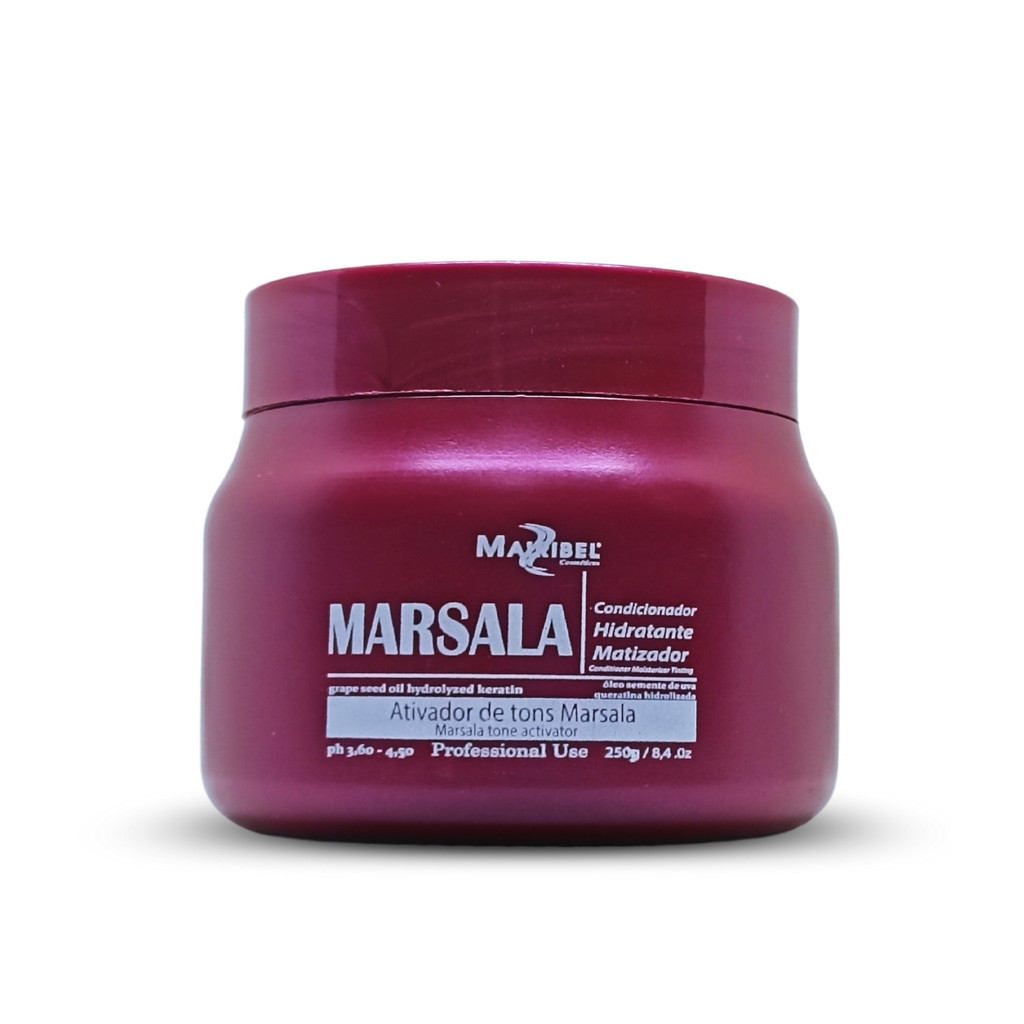 Máscara Matizadora Marsala Mairibel 250g - Tons Vermelho Marsala