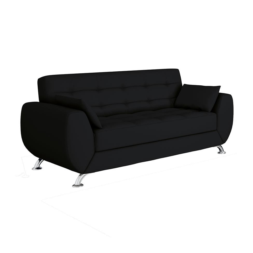 Sofás 3 Lugares Larissa Preto em Oferta na Shopee