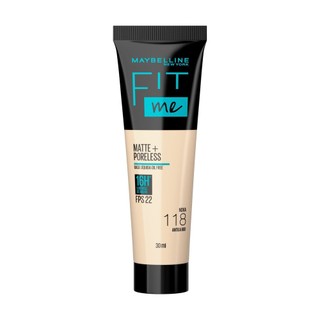 Base Líquida Maybelline NY Fit Me Matte FPS 22 Cor 118 30ml em Oferta na Shopee