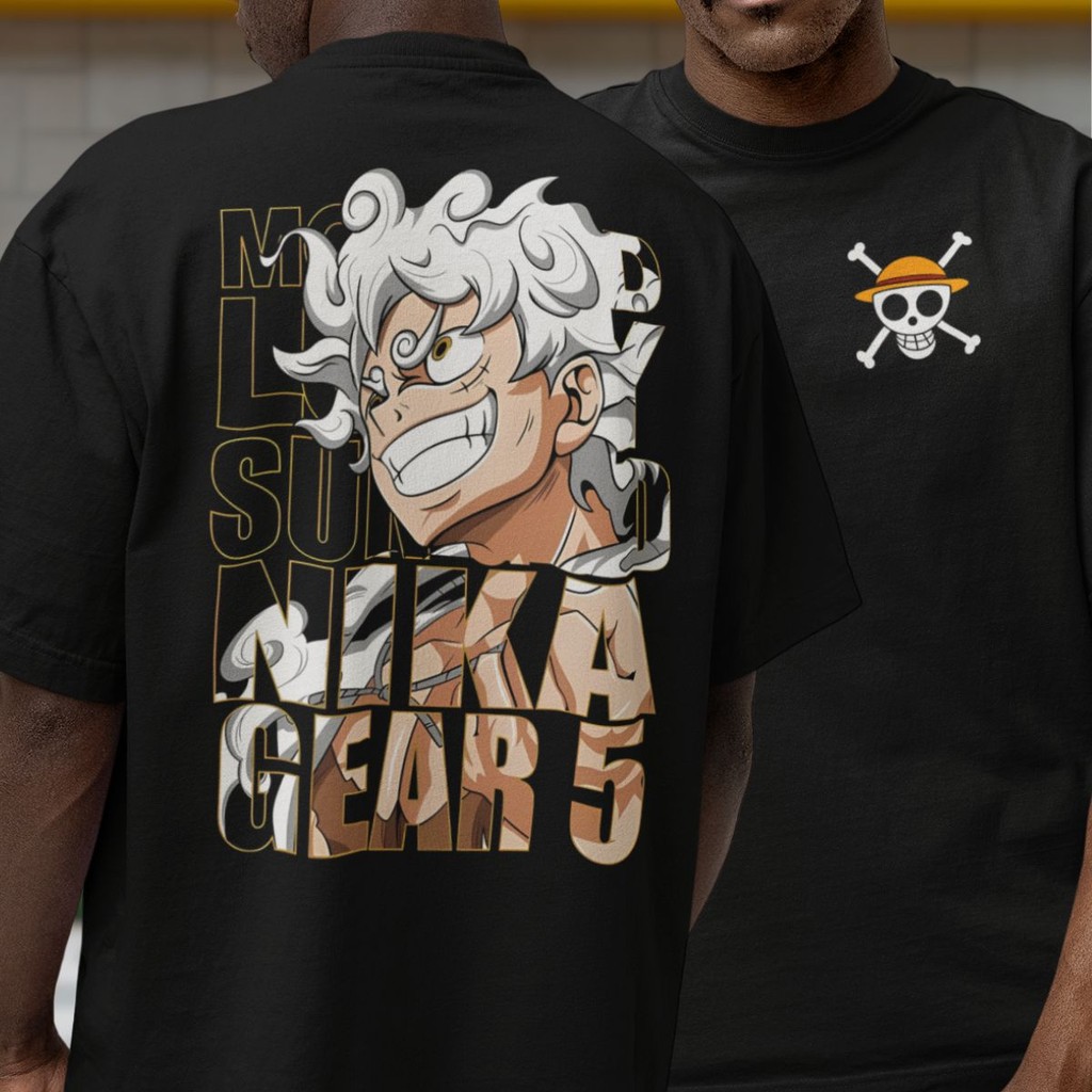 Camiseta Anime One Piece Piratas Manga Luffy Gear 5 Mugiwara Zoro Jolly Roger Going Marry